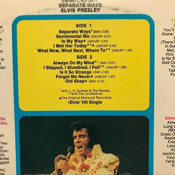 Elvis Separate ways RCA 9 Songs - Picture 4 of 5